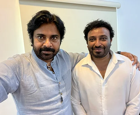 JSP chief Pawan Kalyan with Uday Srinivas Tangella, founder of Tea Time