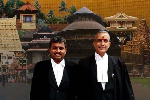 Adv Pratheesh Viswanath (left) and Adv Krishna Raj