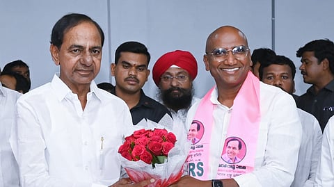 BRS president K Chandrashekar Rao welcomed RS Praveen Kumar into his party on March 18
