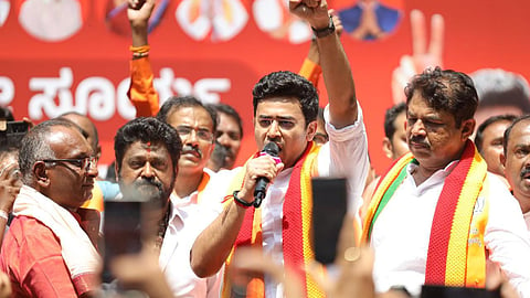 BJP MP Tejasvi Surya booked for ‘seeking votes in name of religion’