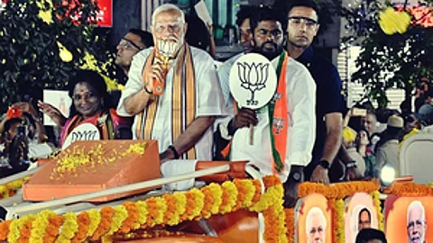 Narendra Modi campaigning in Chennai for Lok Sabha 2024 polls