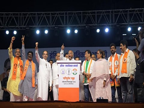 INDIA bloc calls for a vote to 'save Democracy & Constitution' in Mumbai rally