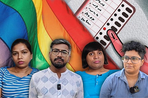 Activists Harshini Mekala, Priyank Sukanand, Vyjayanti Vasanta Mogli and Busaina Ahamed Shah