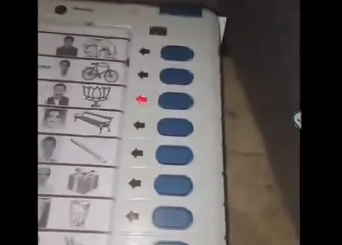 Screengrab from the video showing the teenager casting votes