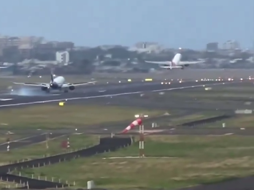 Video: IndiGo flight lands as Air India flight takes off from same runway at Mumbai airport