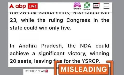 Viral post showing NDA could win most seats in Andhra Pradesh