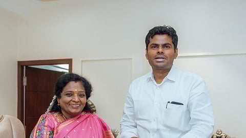 TN: Annamalai posts picture with Tamilisai after video row, calls her an ‘inspiration’