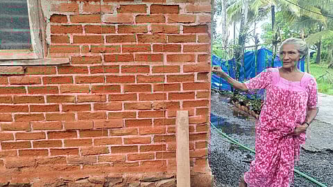 Ramani Amma, at her house, affected by tidal flooding