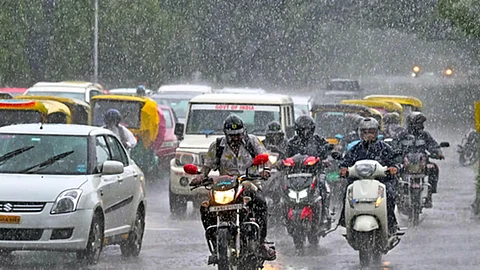 People driving in rain