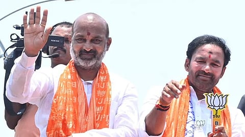 (From the left) Bandi Sanjay Kumar and G Kishan Reddy