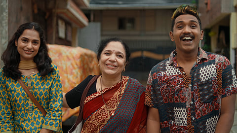 Sindhu Sreenivasa Murthy, Rekha Kudligi and Abhay in a still from Family Drama