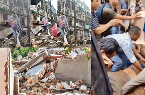 Woman killed, 3 injured as portion of Mumbai building crashes