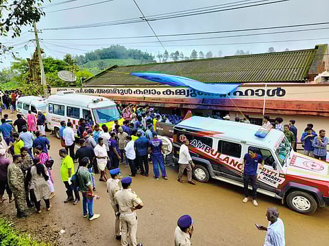 Community hall in Wayanad where bodies are kept for identification