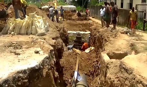Pipeline realignment work