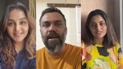 Manju Warrior, Nikhila Vimal, and Syam Pushkaran