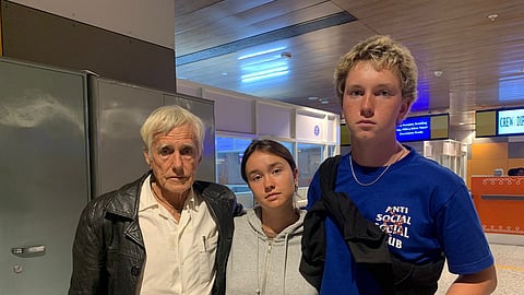 David Bradbury with his children, Nakeita and Omar