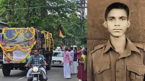 Thousands turn up to bid farewell to Kerala soldier who died 56 years ago