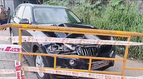 BM Mumtaz Ali’s damaged car