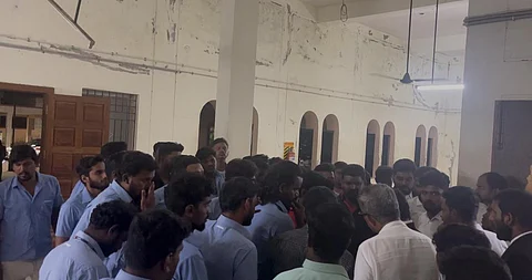 Workers at the Sriperumbudur Judicial Magistrate