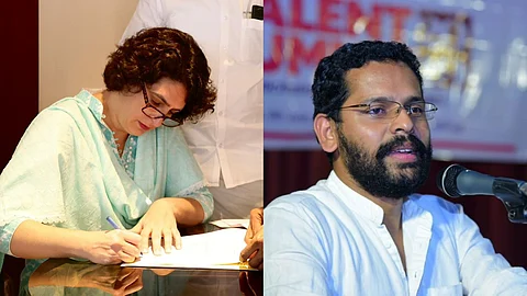 Priyanka Gandhi (left) and Dr Sarin P