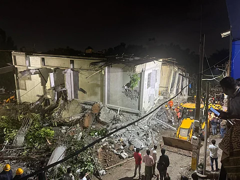 The collapsed building