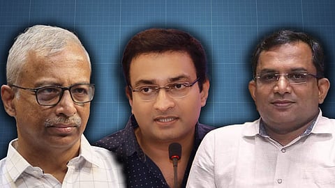 A collage of Kerala IAS officers A Jayathilak, N Prasanth and K Gopalakrishnan