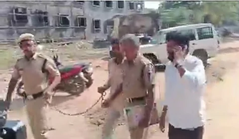 Lagacharla farmer taken to hospital in handcuffs, Telangana CM orders probe