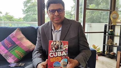 Ullekh NP with his book 'Mad About Cuba'