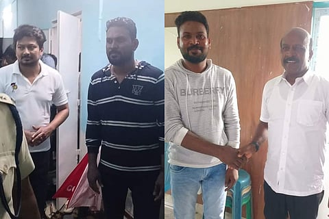 Photographs of the Anna University sexual assault accused with Deputy Chief Minister Udhayanidhi Stalin and Minister Ma Subramanian.