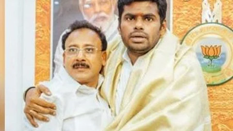 MS Shah with BJP state president K Annamalai