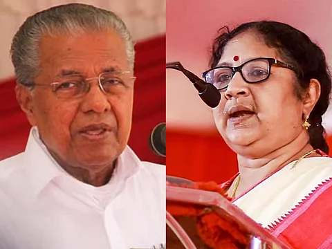 Kerala Chief Minister Pinarayi Vijayan and Kerala’s Higher Education Minister, R Bindu.