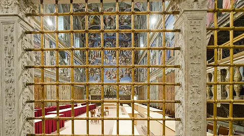 A view of the Sistine Chapel, where electors choose the new pope, on March 9, 2013, before the start of the conclave that resulted in the election of Pope Francis.