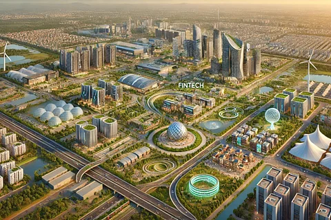 A futuristic city with IT parks, Fin-Tech trade zones, research and development centres,
high-tech companies, banking and insurance firms, shopping complexes, trade centres, and conference halls, along with educational and healthcare facilities provided by both public and private sector institutions.