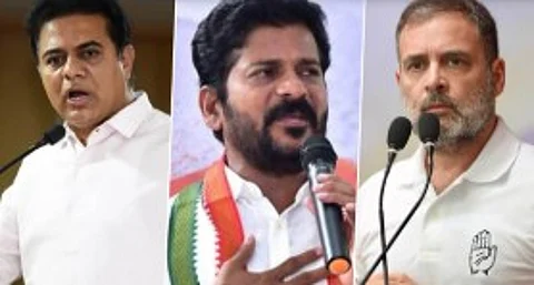 KTR, Revanth Reddy and Rahul Gandhi