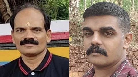 images of KK Radhakrishnan and NK Santhosh.