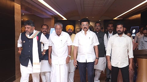 D. K. Shivakumar, Pinarayi Vijayan, M.K. Stalin and Revanth Reddy