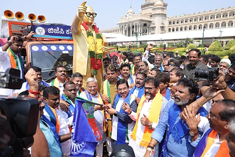 Congress anti-Dalit, wronged Ambedkar, insulted Kharge: Pralhad Joshi