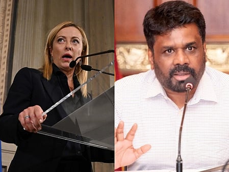 Italian PM Giorgia Meloni and Sri Lankan president Anura Kumara Dissanayake