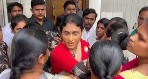 Sharmila under house arrest, stopped from visiting Amaravati