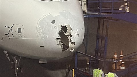 Broken nose of the IndiGo flight