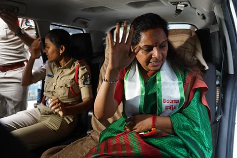BRS leader Kavitha detained while protesting hike in Telangana bus pass fares
