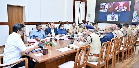 TN CM MK Stalin on Monday chairing a meeting on the state's law and order situation