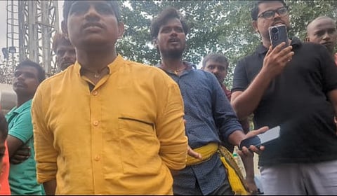 Incensed migrant workers at Sigachi Industries post the blast.