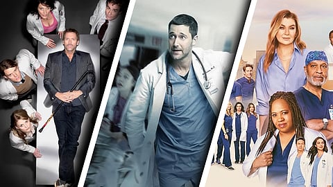 Scenes from medical dramas House MD, New Amsterdam, Grey’s Anatomy