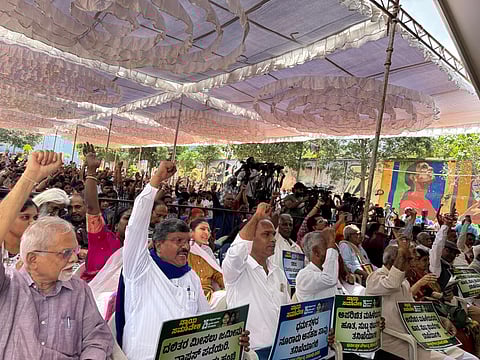 A large protest was held in Bengaluru demanding justice for the rape and murder of Sowjanya and for other alleged crimes in Dharmasthala.