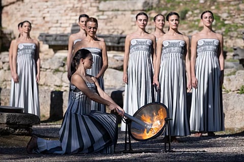 Flame for 2026 Milan-Cortina Winter Olympics lit in Ancient Olympia