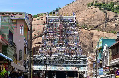 Tirupparankundram Murugam Temple, by Richard Mortel, via Wikimedia Commons, licensed under Creative Commons Attribution 2.0 Generic license.
