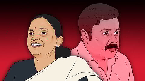 An illustration of Judge Honey Varghese and actor Dileep