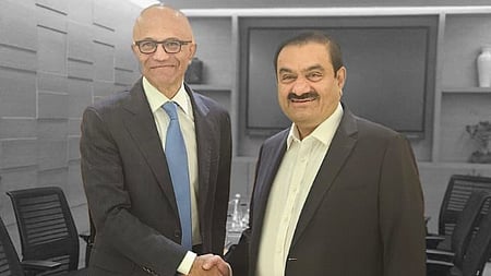 Gautam Adani and Microsoft Chairman and CEO Satya Nadella