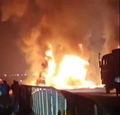 Ten charred to death in sleeper bus-truck collision in Karnataka’s Chitradurga